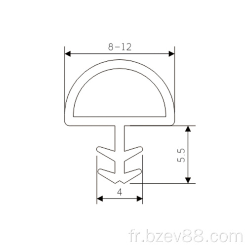 Passe de joint en caoutchouc de personnalisation avancée pour portes en bois et porte de douche Porte à fond de porte en bois Strip de joint en caoutchouc